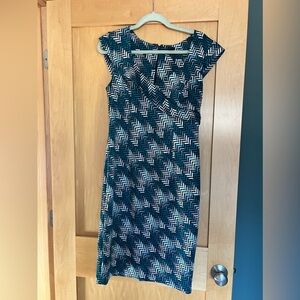 White House Black Market - teal, black, cream